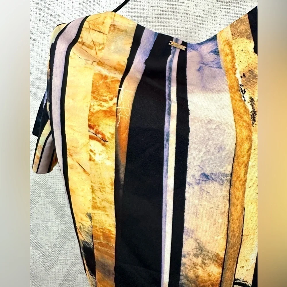 Lanca Perume scuba striped colorful cropped blouse size S